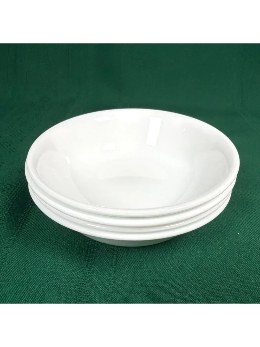Vintage Retired 80s Set Lot of 4 Corelle Corning White Fruit Dessert Bowls USA